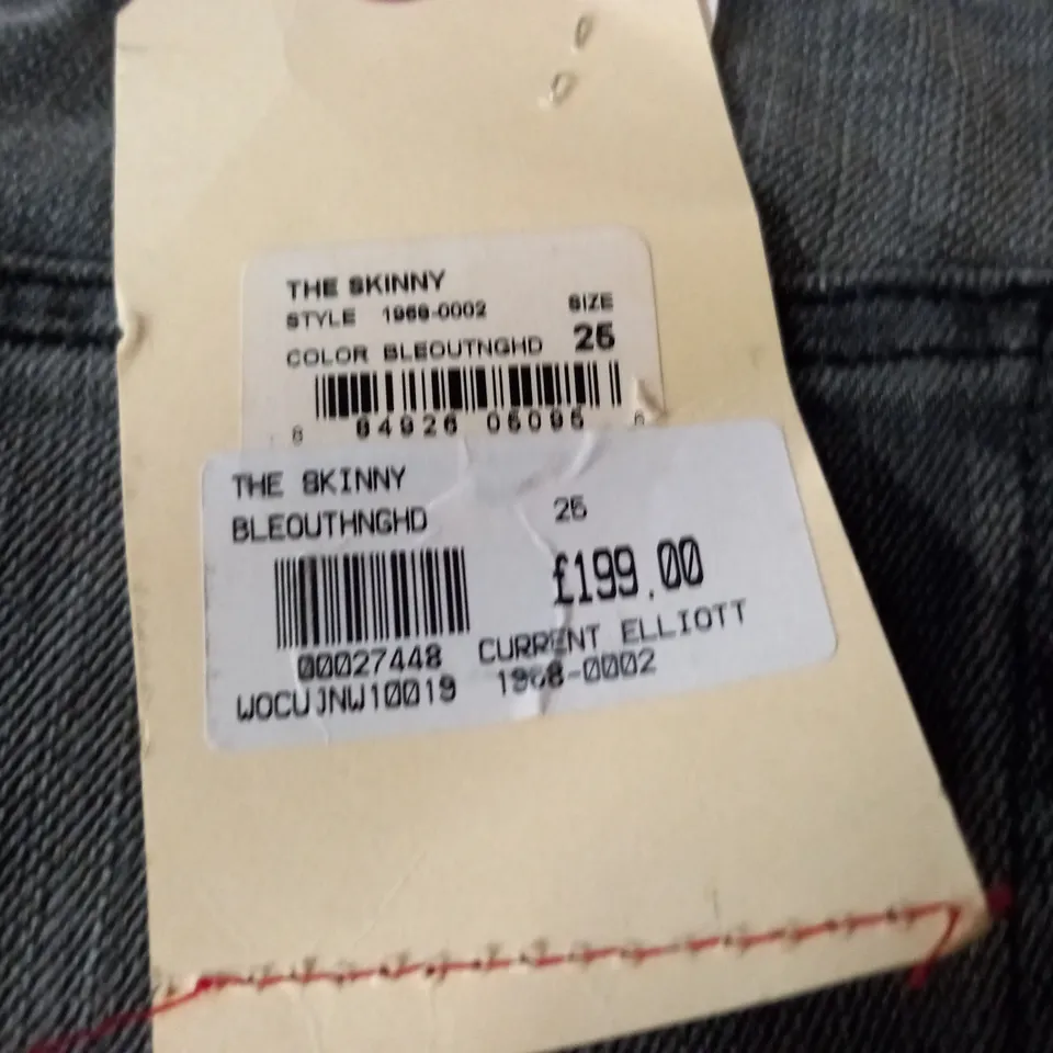BRAND NEW CURRENT / ELLIOT THE SKINNY WASHED BLACK JEANS - 25