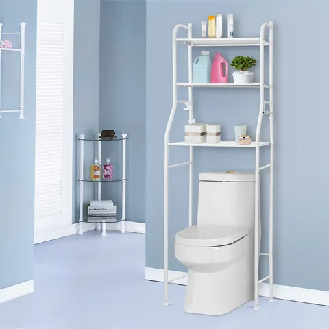 BOXED STAINLESS STEEL FREESTANDING OVER THE TOILET STORAGE (1 BOX)