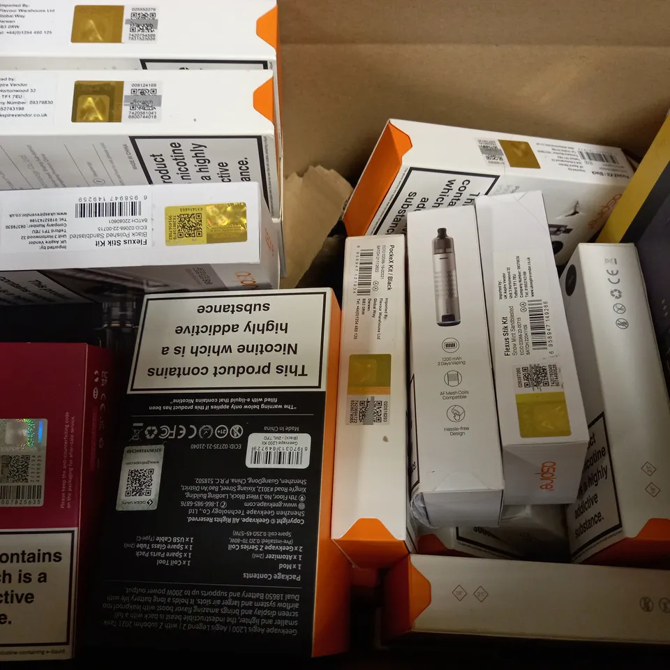 LOT OF 35 ASSORTED VAPING DEVICES & ACCESSORIES, TO INCLUDE ASPIRE, SMOK, ETC