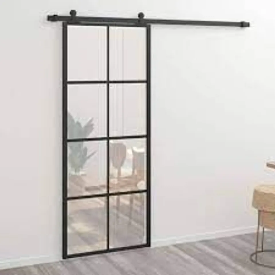 BOXED VIDAXL SLIDING DOOR ALUMINIUM AND ESG GLASS 