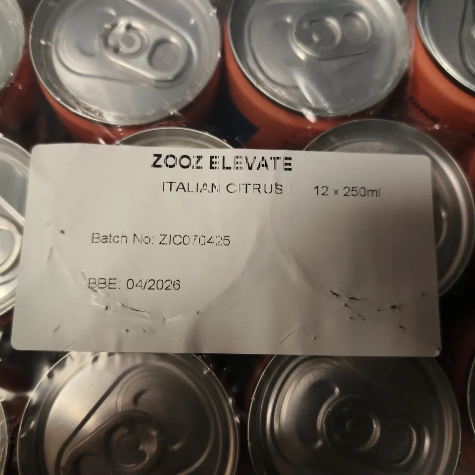 ZOOZ ELEVATE ITALIAN CITRUS – 12 X 250ML CANS