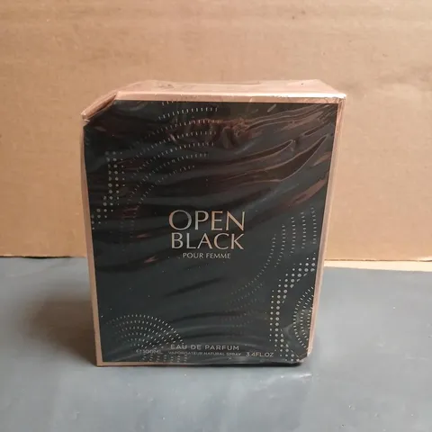 BOXED AND SEALED OPEN BLACK POUR FEMME EAU DE PARFUM 100ML