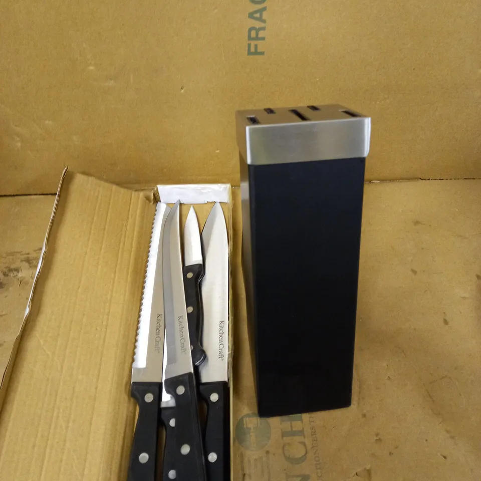 KITCHENCRAFT KCKNB15 KITCHEN KNIFE SET AND KNIFE BLOCK