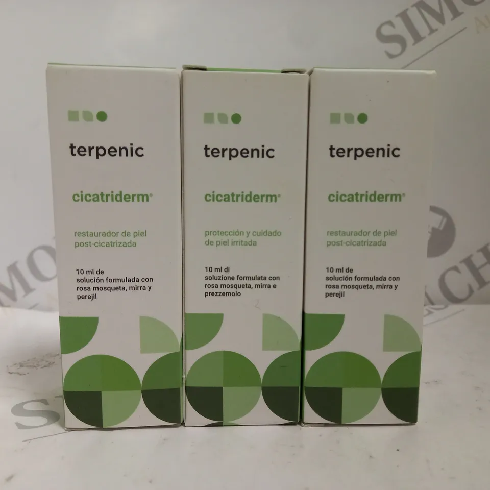 BOX OF 3 X 10ML TERPENIC LABS CICATRIDERM OIL 