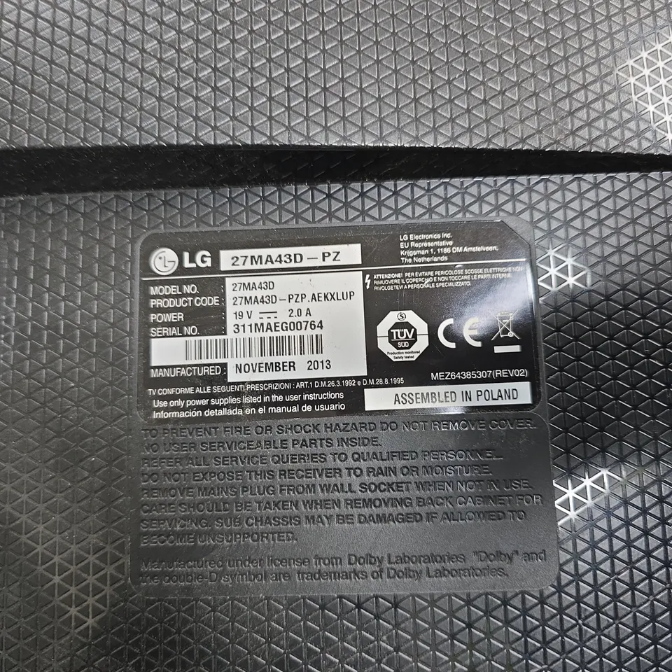 LG 27MA43D-PZ 27-INCH FULL HD IPS LED TV