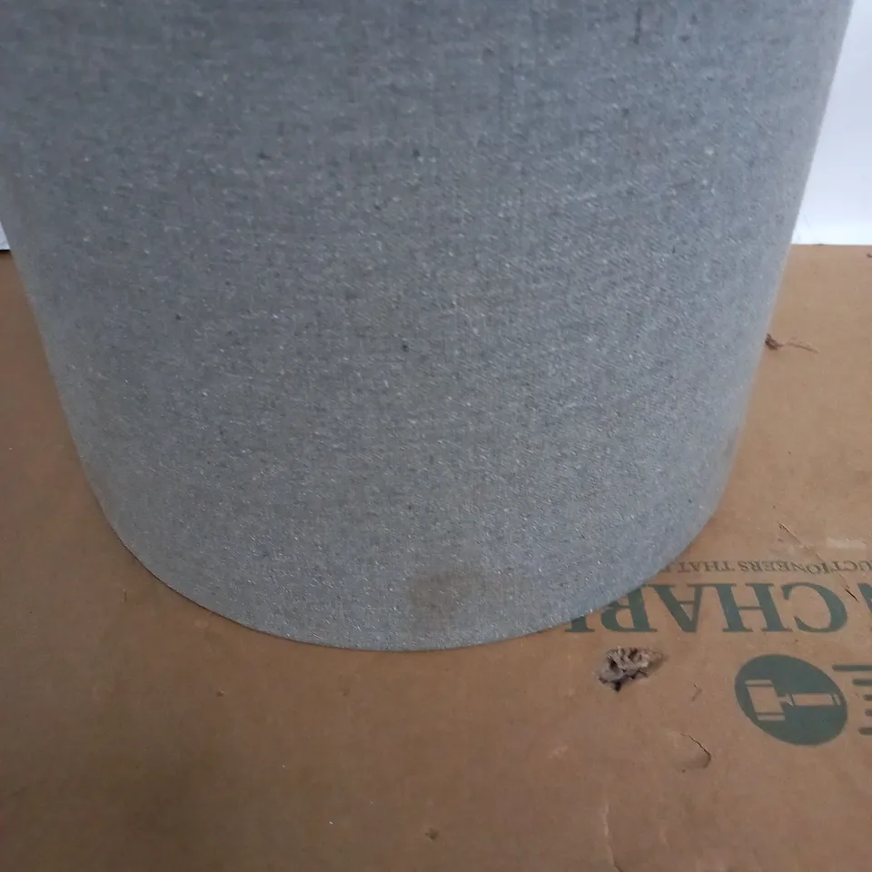 GREY TEXTURED ROUND LAMP SHADE 
