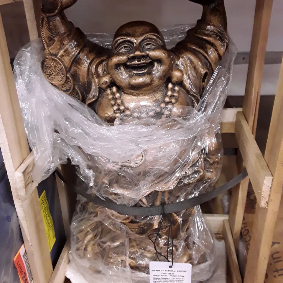 HANDS UP BRONZE BUDDHA 