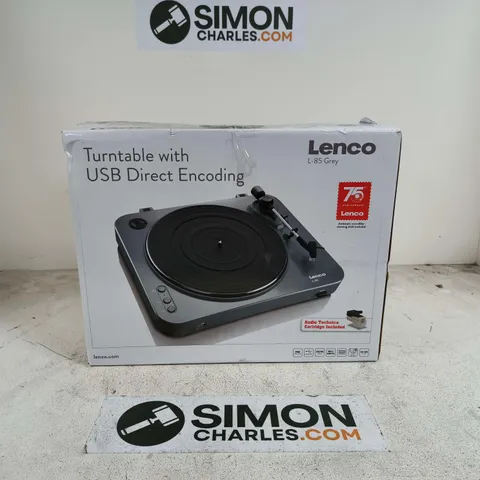 BOXED LENCO TURNTABLE WITH USB DIRECT ENCODING - L85 GREY