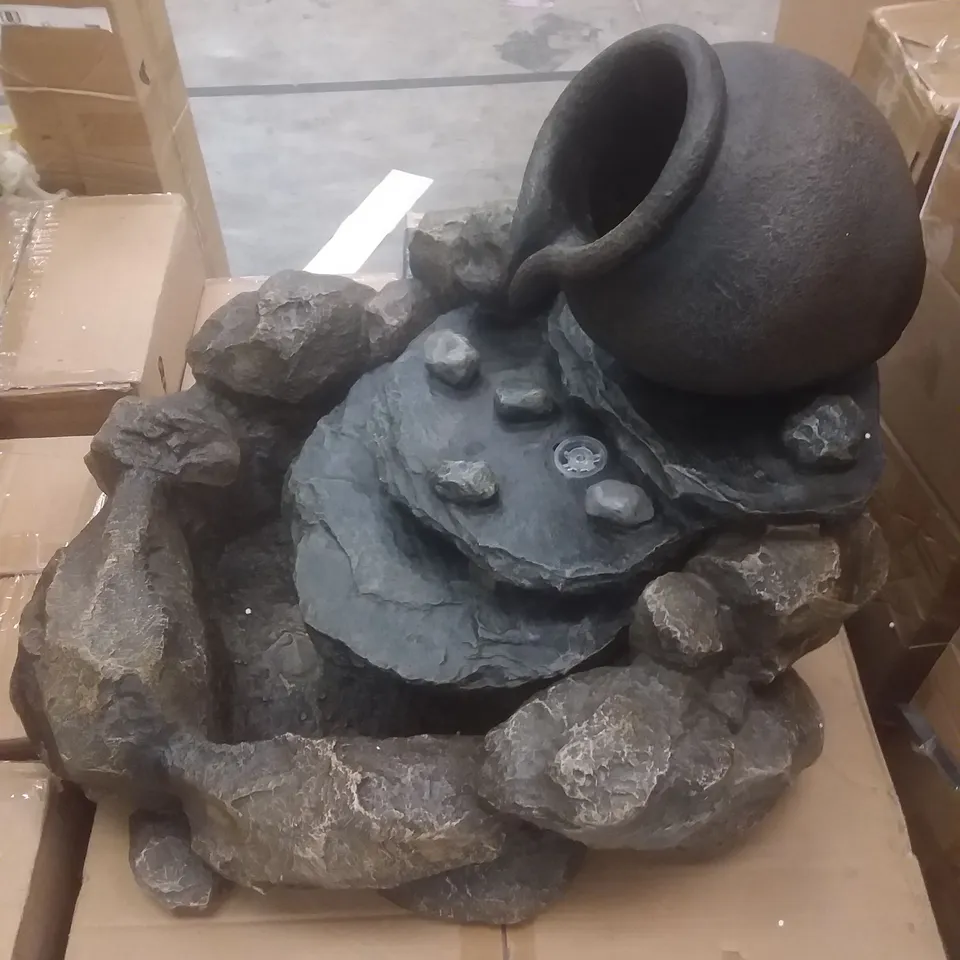 BOXED DECORATIVE POND ROCKY WATER FOUNTAIN 