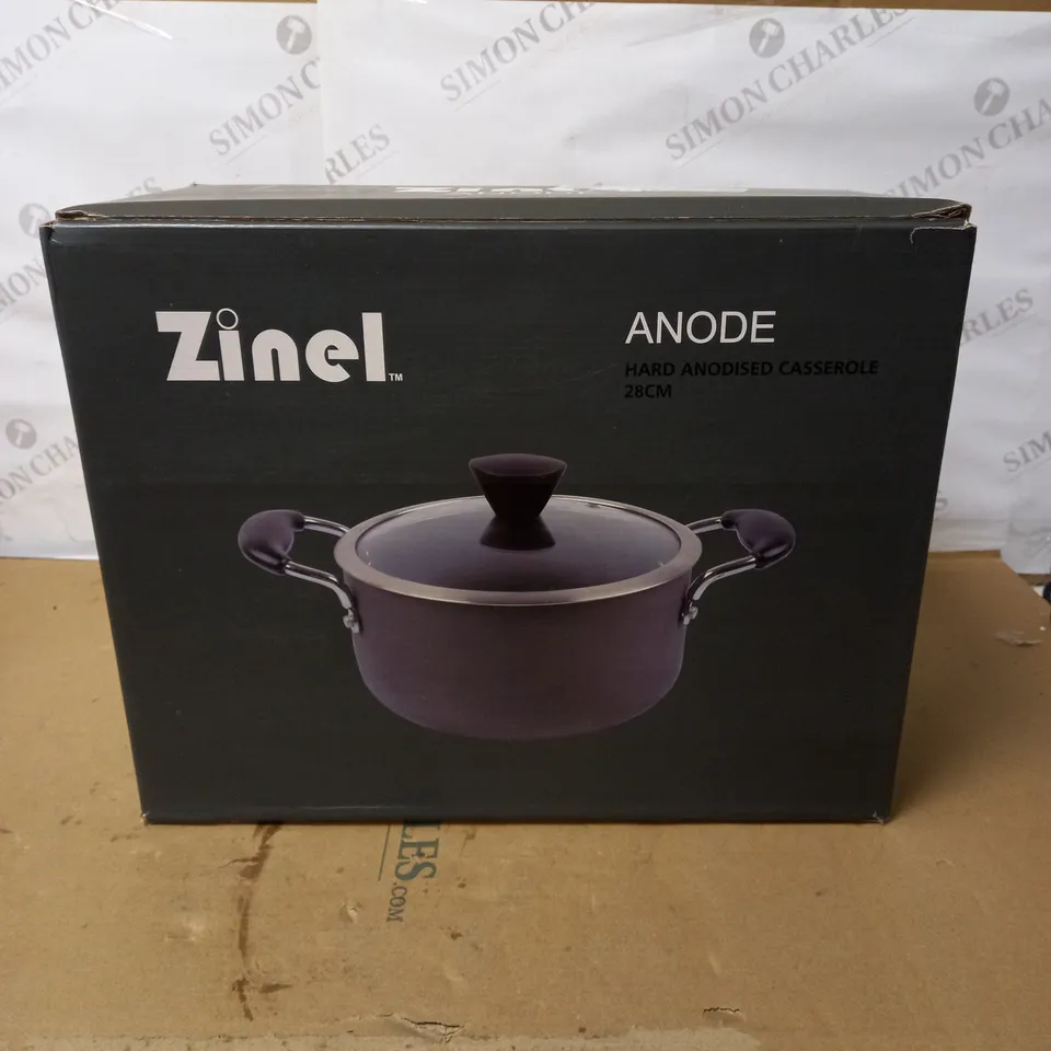 ZINEL 4154 HARD ANODISED NON-STICK CASSEROLE, GREY, 28 CM