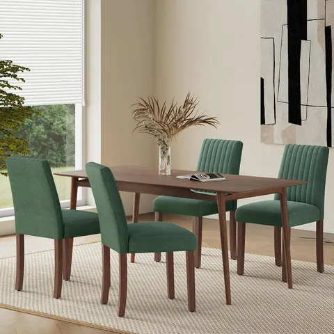 BOXED COLAMY UPHOLSTERED DINING CHAIRS (SET OF 4) - GREEN (1 BOX)