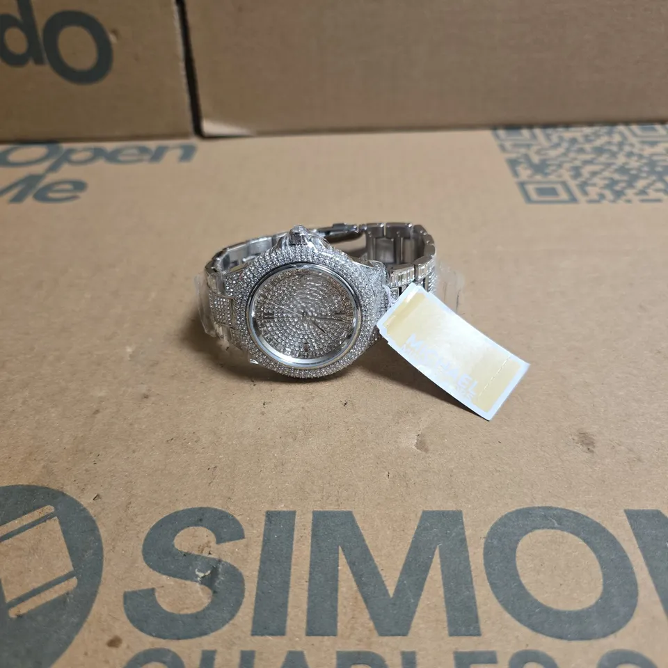 MICHAEL KORS CRYSTAL-EMBELLISHED STAINLESS STEEL WATCH – MK5869