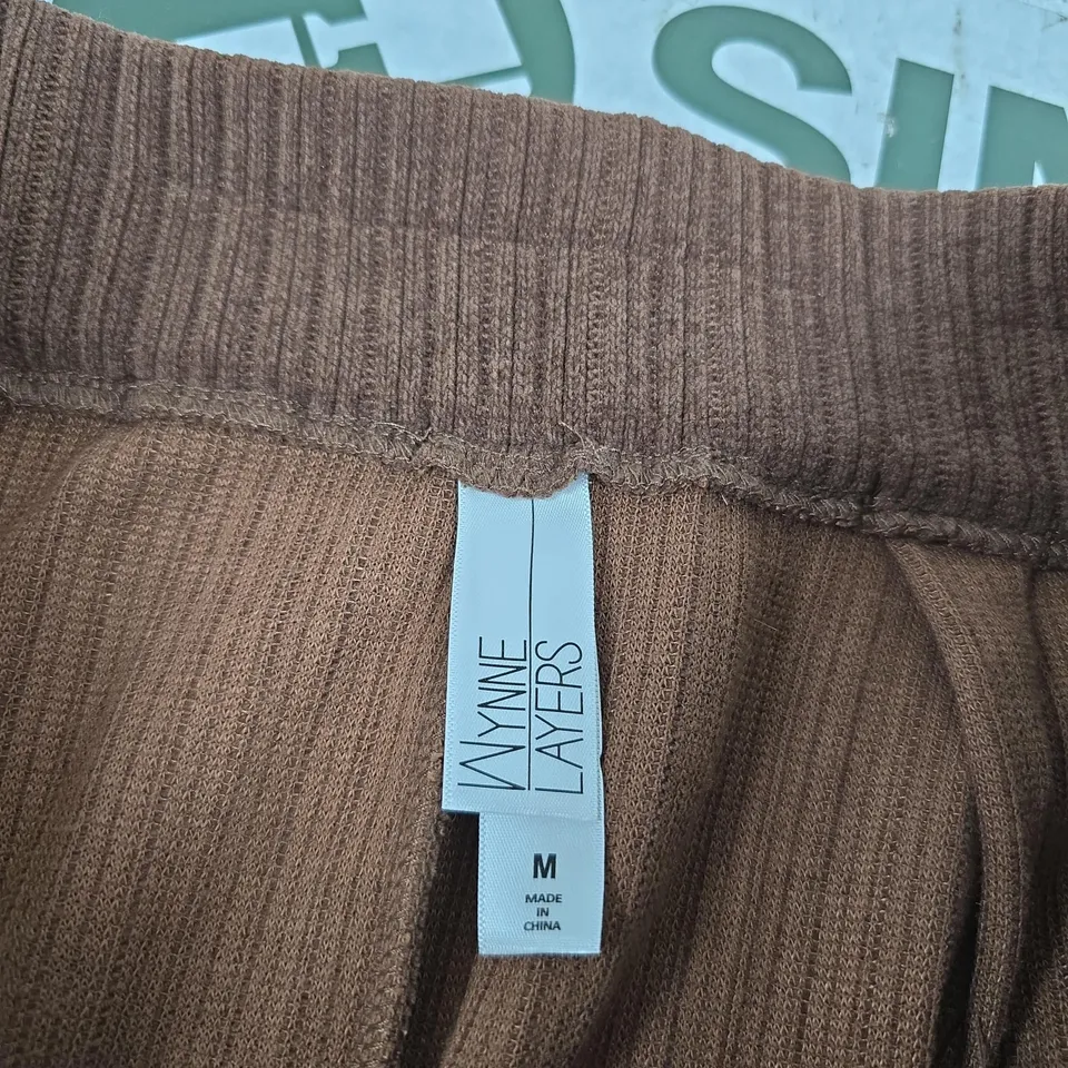 WYNNE LAYERS BROWN CORDUROY WIDE-LEG TROUSERS – SIZE M