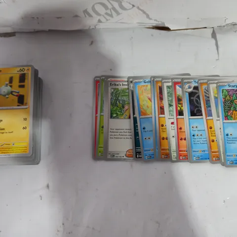 BOX OF APPROX 30 COLLECTABLE POKEMON TRADING CARDS