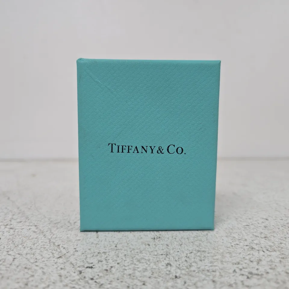 TIFFANY & CO. STAINLESS STEEL NECKLACE WITH TURQUOISE HEART CHARM