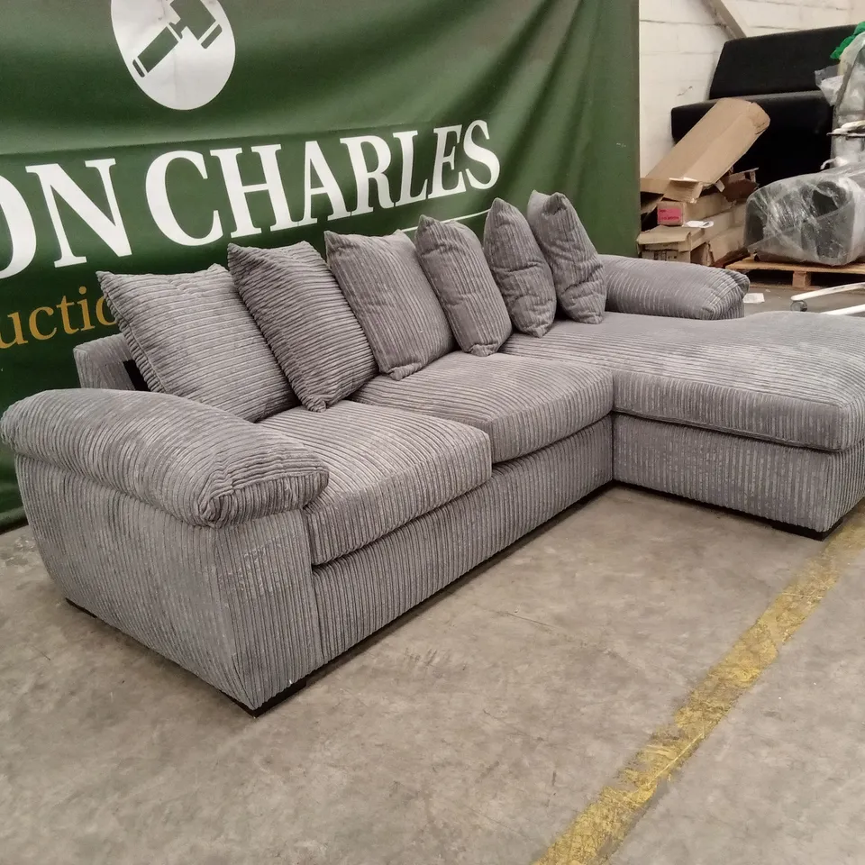 AMALFI 3 SEATER RIGHT HAND SCATTER BACK FABRIC CORNER CHAISE SOFA RRP £949