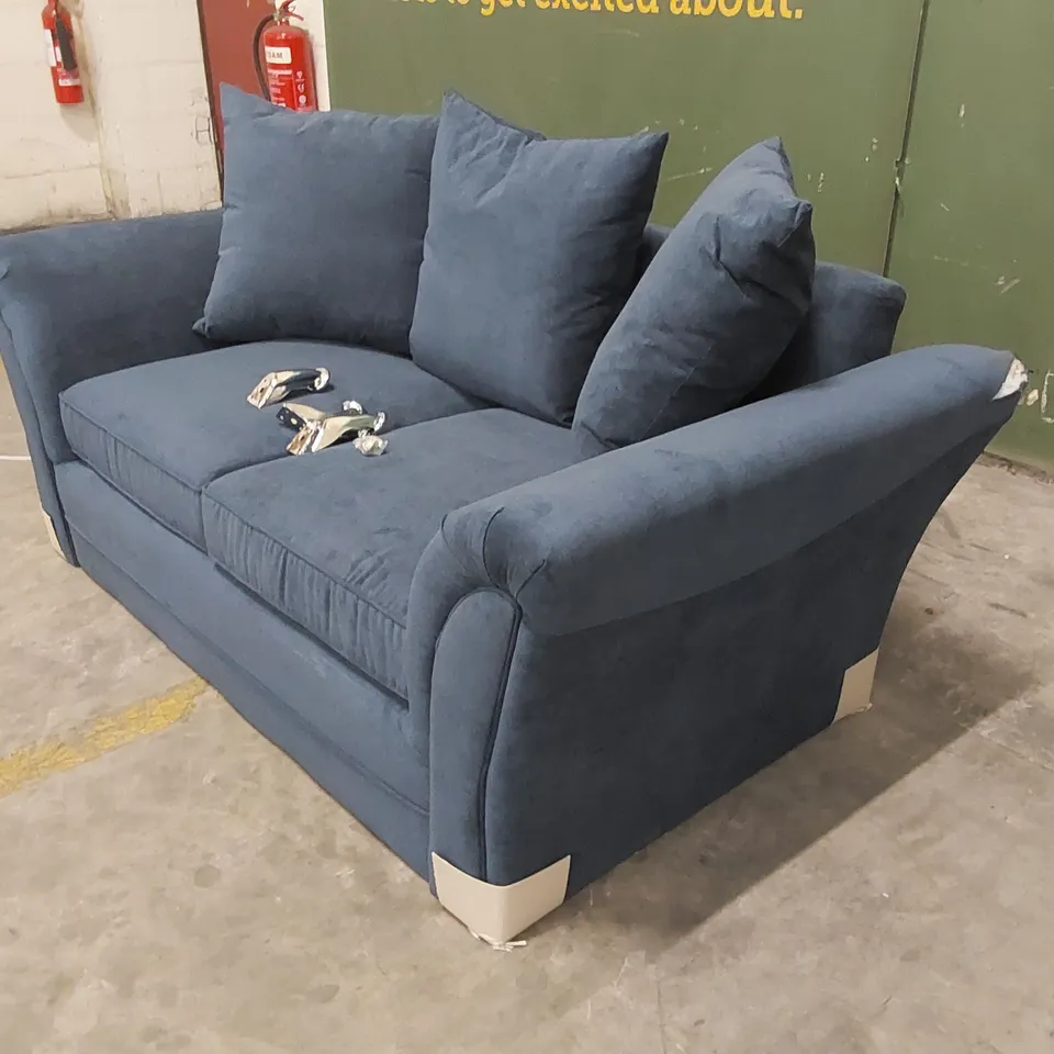 DURY 2 SEATER FABRIC SOFA - BLUE 