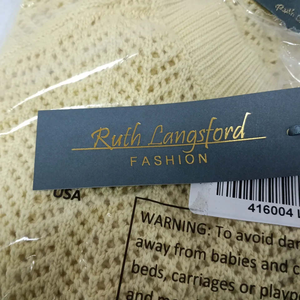 RUTH LANGFORD FASHION KNIT SWEATER – YELLOW, WOMEN'S S