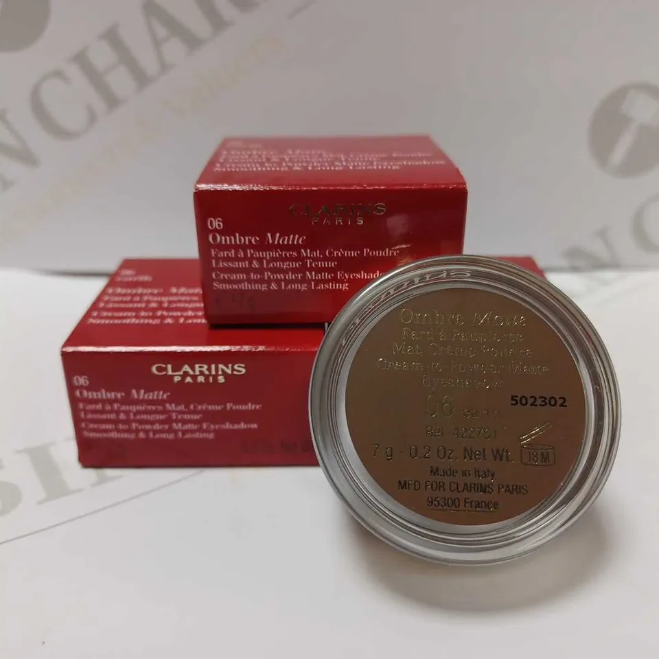 LOT OF 6 CLARINS OMBRE MATTE EYE SHADOWS - #06 EARTH 