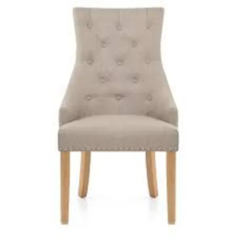 BOXED PAIR OF WARWICK DINING CHAIRS - GREY/OAK EFFECT COLLECTION ONLY