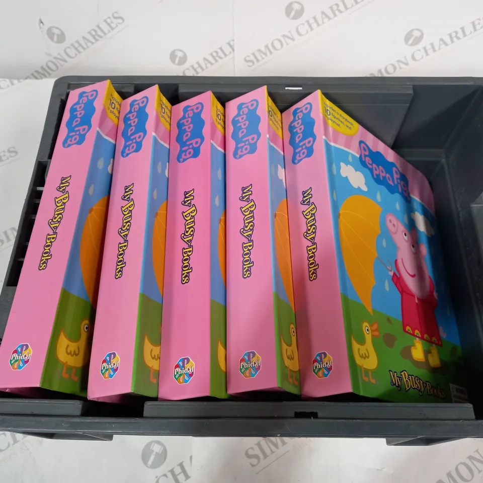 APPROXIMATELY 5 BRAND NEW PEPPA PIG MY BUSY BOOKS INCLUDING PLAY MAT AND FIGURINES
