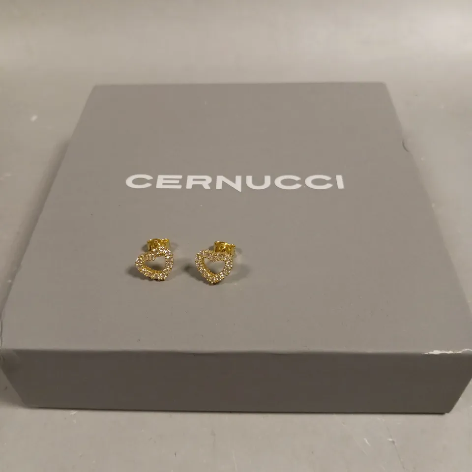 CERNUCCI HEART STUD EARRINGS 