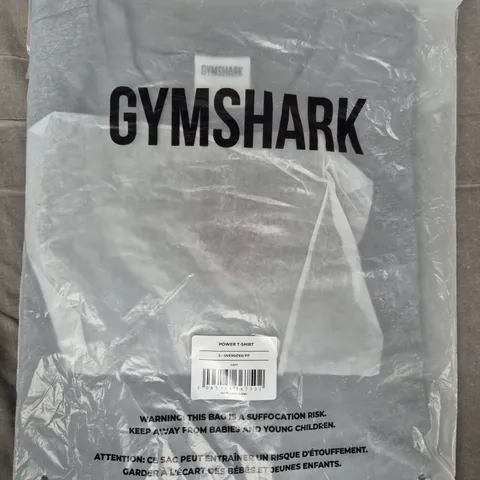 GYM SHARK OVERSIZED FIT POWER T-SHIRT IN GREY SIZE SMALL