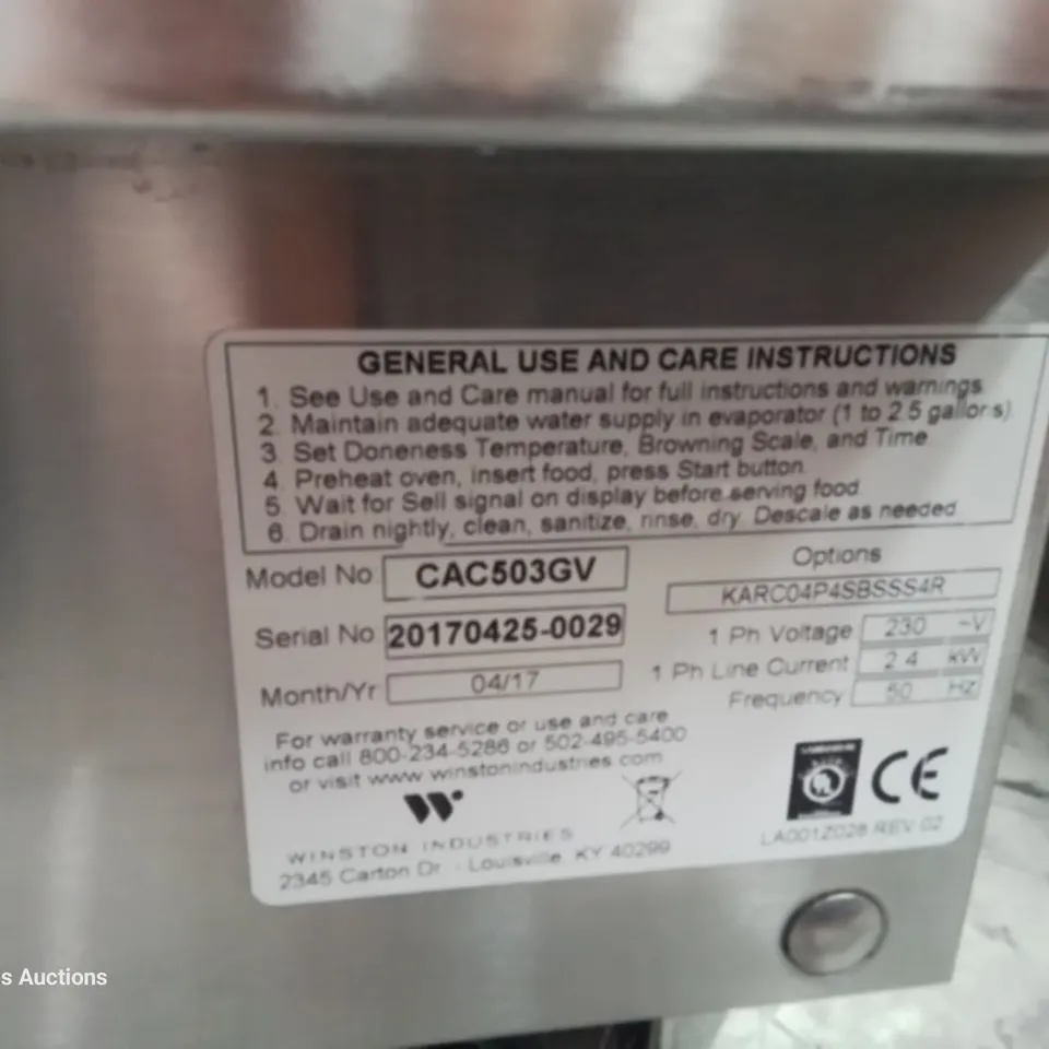 WINSTON - CVAP COOK AND HOLD OVEN 2.6KW CAC503-SH