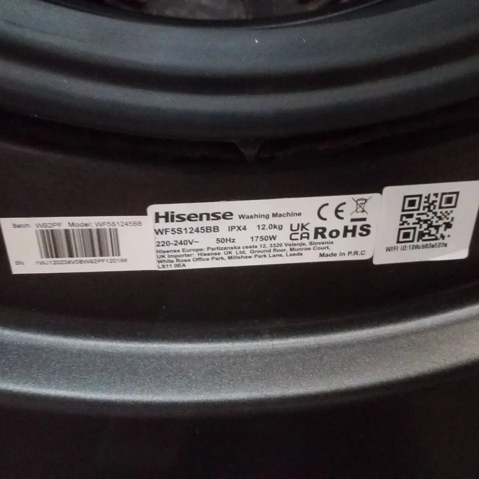 HISENSE 12KG CONNECTLIFE BLACK WASHING MACHINE 