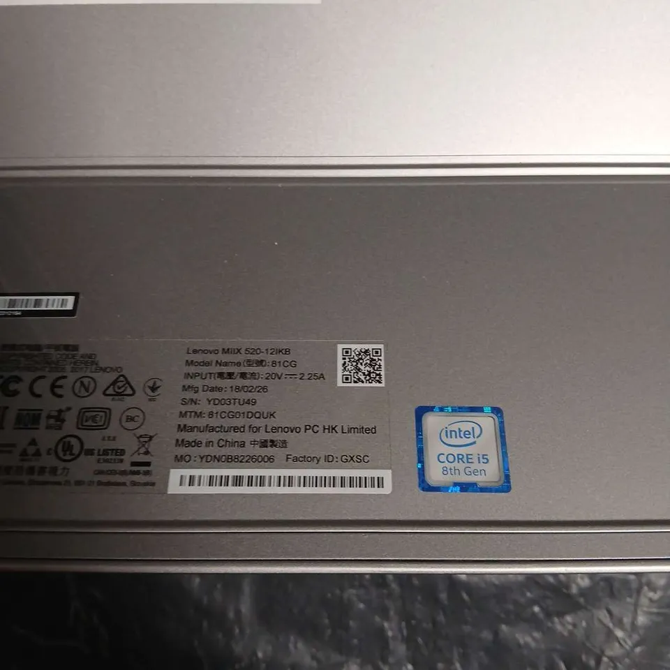 LENOVO MIIX 520-12IKB 2-IN-1 LAPTOP WITH KEYBOARD DOCK – INTEL CORE I5 (8TH GEN)