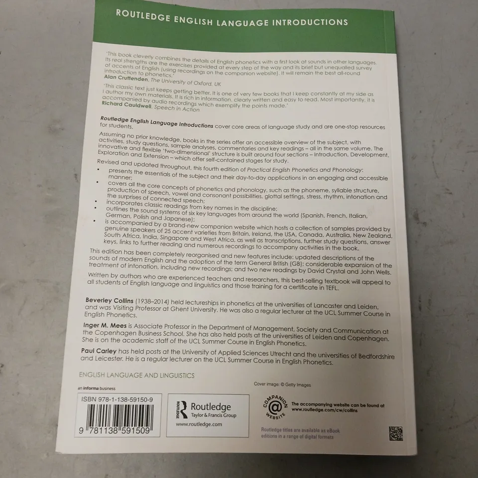 ROUTLEDGE ENGLISH PRACTICAL ENGLISH PHONETICS AND PHONOLOGY