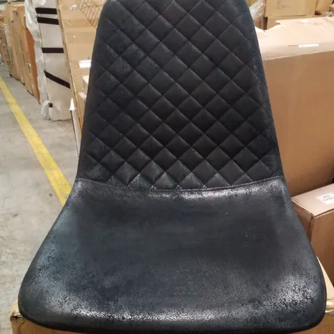 BOXED SET OF 2 BLACK FABRIC DINING CHAIRS 