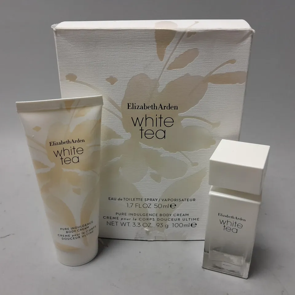 BOXED ELIZABETH WHITE TEA SET