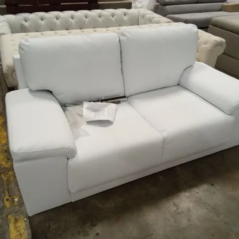 KANSAS 2 SEATER SOFA, WHITE PREMIUM FAUX LEATHER