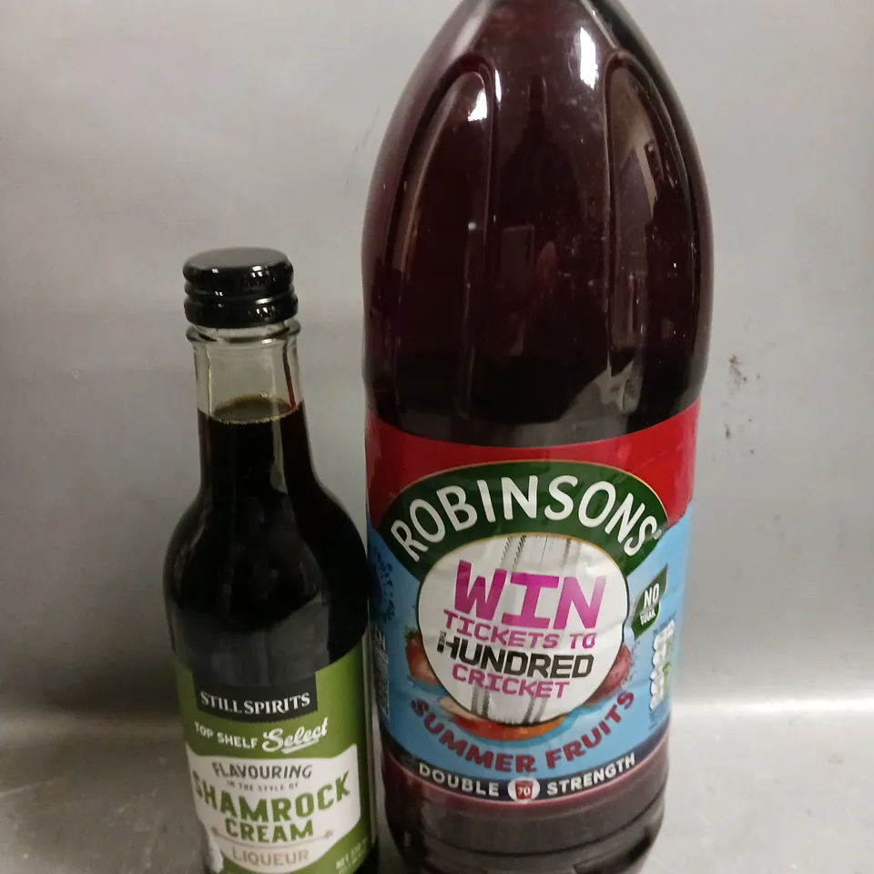 5 X ASSORTED DRINKS PRODUCTS TO INCLUDE ROBINSONS FRUIT JUICE & STILL SPIRITS FLAVOURING 