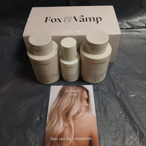 FOX & VAMP HAIR CARE FOR EXTENSIONS – SHAMPOO, CONDITIONER & EXTENDER SET (BOXED)