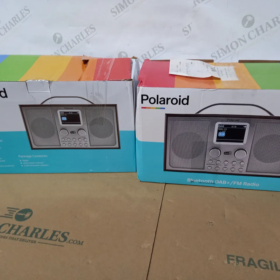 LOT OF 2 ASSORTED POLAROID BLUETOOTH DAB+/FM RADIOS