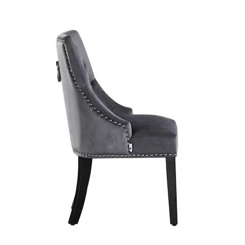 BOXED SCOTT VELVET DINING CHAIR- ERGONOMIC SCOOP KNOCKERBACK
