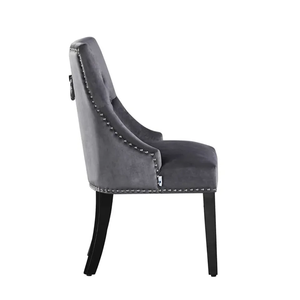 BOXED SCOTT VELVET DINING CHAIR- ERGONOMIC SCOOP KNOCKERBACK