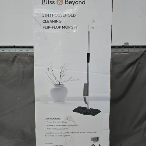 BLISS & BEYOND 5-IN-1 HOUSEHOLD CLEANING FLIP-FLOP MOP SET