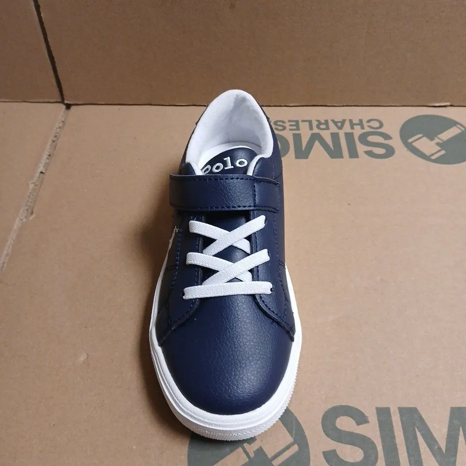 PAIR OF POLO RALPH LAUREN NAVY & WHITE KIDS' TRAINERS - CHILDRENS 11