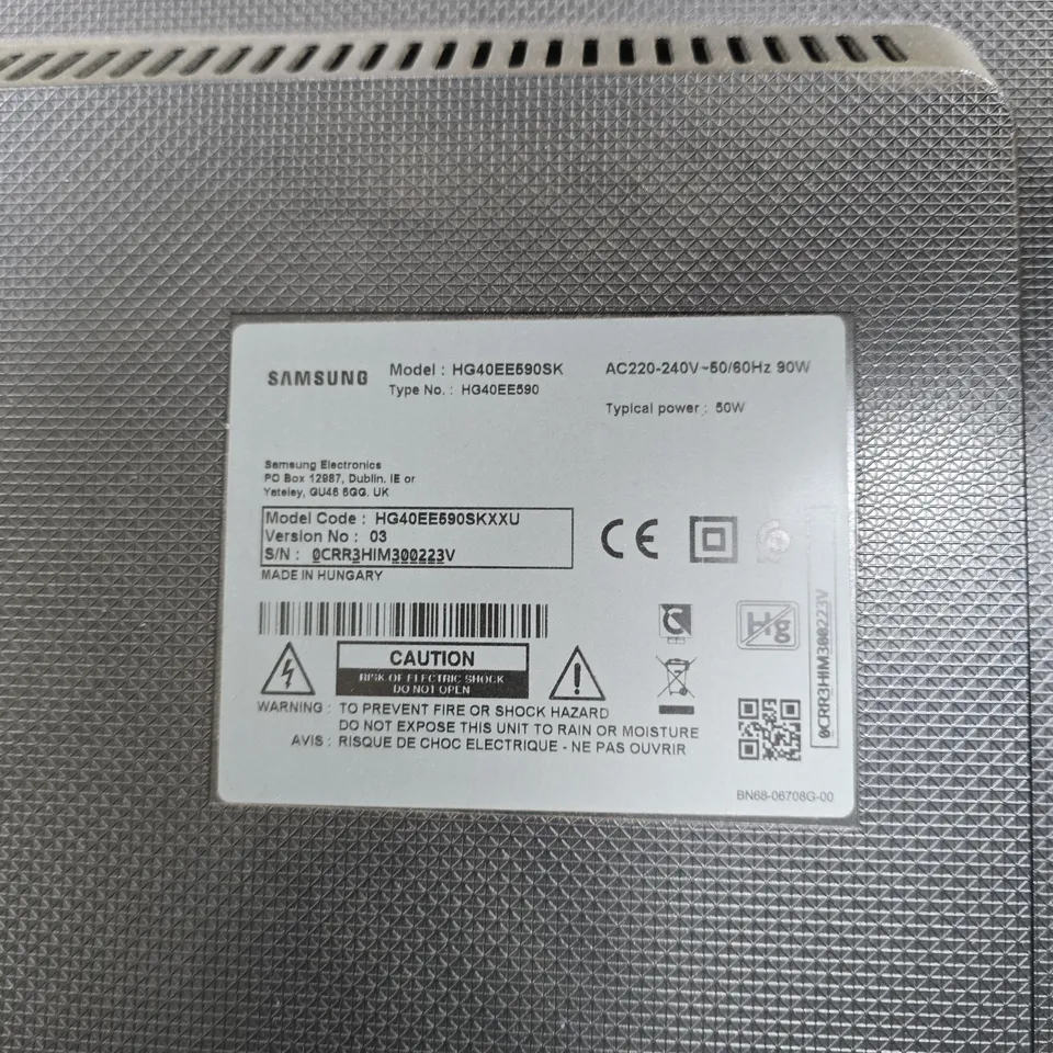 SAMSUNG 40-INCH TELEVISION – HG40EE690SK