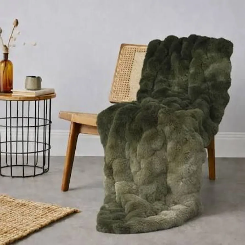 COZZEE HOME GIFTABLE TEXTURED LUXURY FAUX FUR THROW