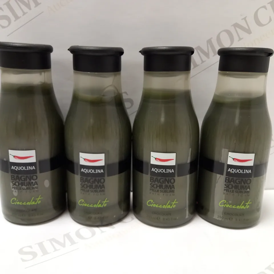 LOT OF APPROX 15 X 250ML AQUOLINA CHOCOLATE BATH FOAM