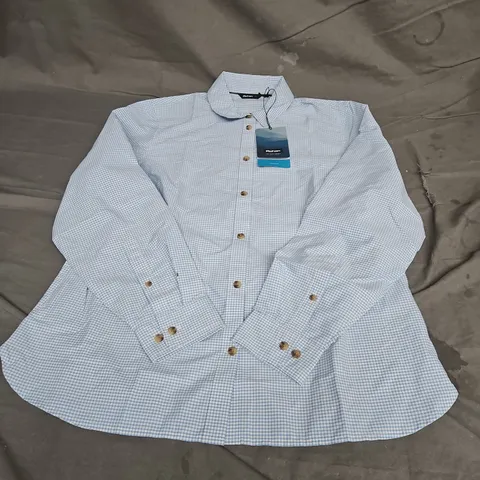 ROHAN EAVE SHIRT LONG SLEEVE WOMENS IN CHAMBRAY BLUE/WHITE GINGHAM SIZE 14