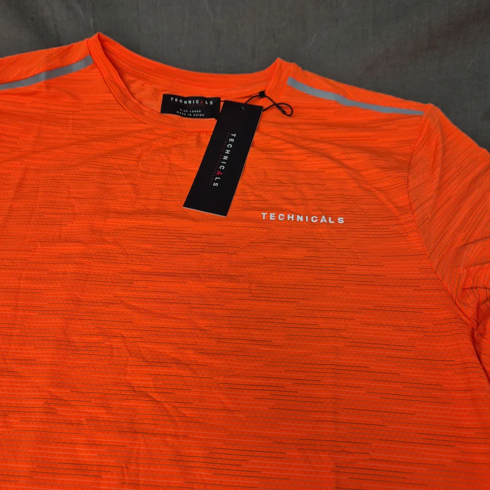 TECHNICALS ORANGE PERFORMANCE T-SHIRT - LARGE