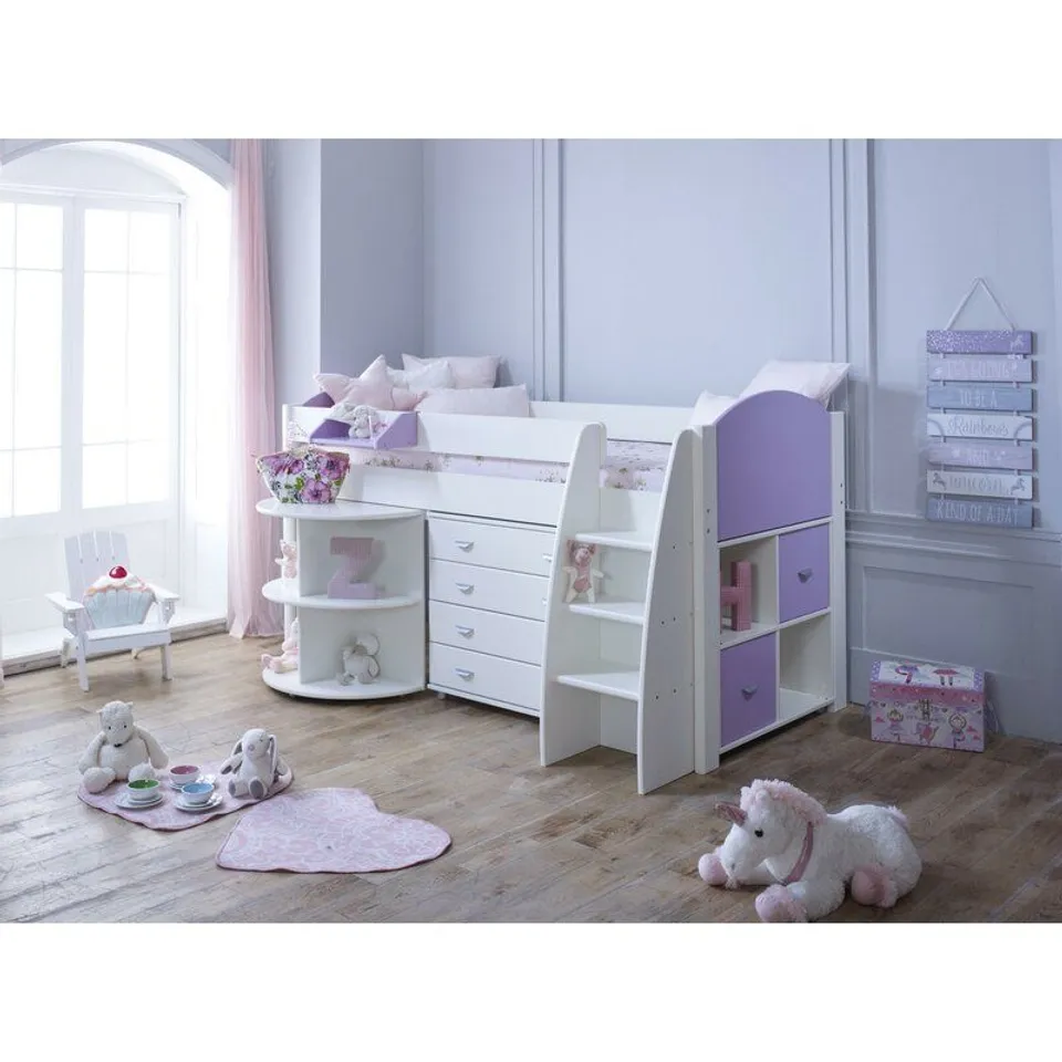 CYPRESS MID SLEEPER BED WITH EXTENSION DESK- 2 OF 4 BOXES - 2 BOXES MISSING