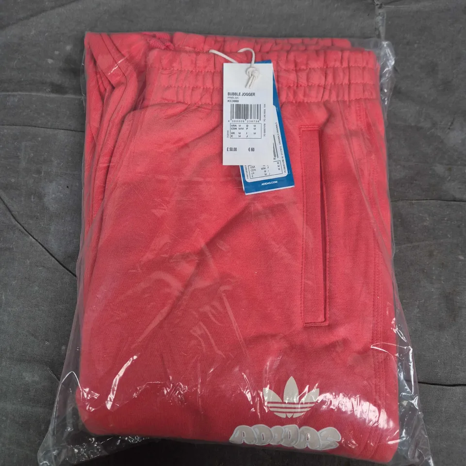 BAGGED ADIDAS BUBBLE JOGGERS IN SALMON - UK MEDIUM