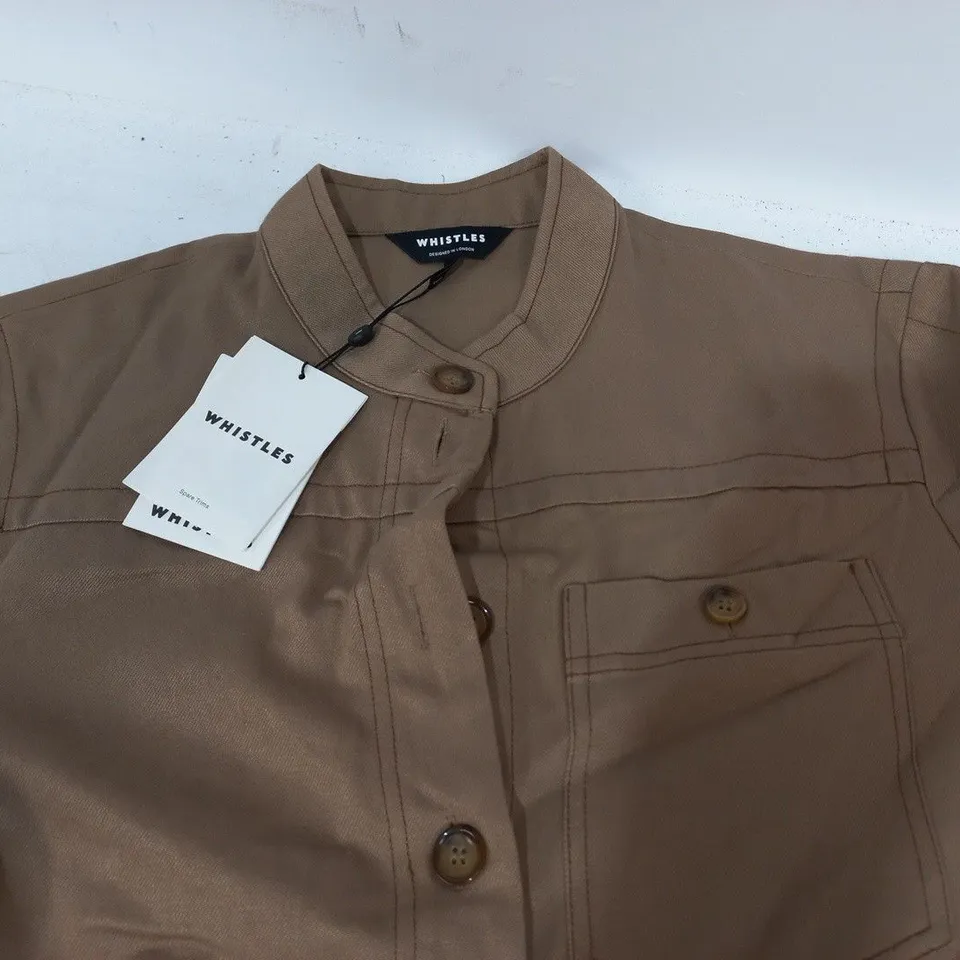 WHISTLES DRAWSTRING UTILITY BOILERSUIT IN BROWN - UK 10