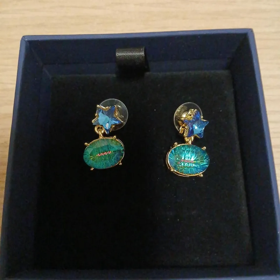 BUTLER & WILSON ART DECO FLOWER EARRINGS 